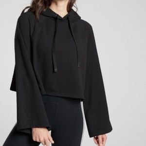 Athleta Steady State Crop Pullover Hoodie - Black - Wmns Sz XS